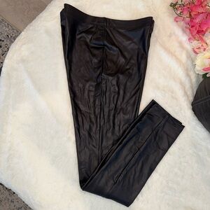 3 x 20$ CLARA SUNWOO Sleek Black Faux Leather Leggings Size XS
